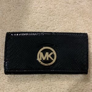 Michael Kors Black Long Snap Wallet